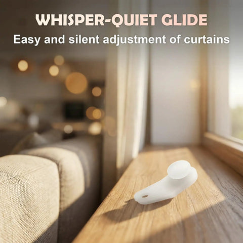 40 Pc Curtain Track Gliders White Plastic Slider Hooks For Window Curtains Easy Glide Lightweight Rail Sliders Traverse Rod Replacement Parts For Kitchen Bedroom And Bathroom, white glider close-up