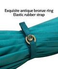 Close-up of teal Windproof 38 Inch Long Handle Golf Umbrella With Auto Open 8 Ribs J Shape PU Leather Handle Cane Style