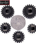 RC Pinion Gear Set 5mm 14T 16T 18T 20T 22T for 5mm Shaft with quarter for scale, M1 Mod1 gears for RC cars upgrade