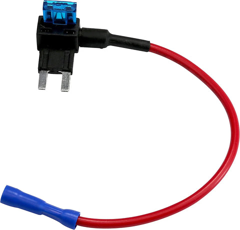 10 Pack 12V Car Add A Circuit Fuse Tap Adapter Kit With 15 Amp Fuses And 16 Gauge Red Wire Heavy Duty Blade Fuse Holder shown