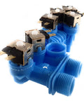 Washing Machine Water Inlet Valve Assembly Fits Whirlpool Kenmore Maytag Models W10853723 blue plastic valve with connectors