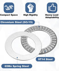 NTA1828 Thrust Needle Roller Bearing Set With 8 Washers, Chrome Steel, ID 1-1/8 In, OD 1-3/4 In, Thick 1/8 In, 4 Pack