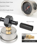Dial In Your Street Build With This Universal Fuel Pressure Regulator featuring 0-15 PSI gauge and stainless steel case.