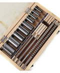 18 Piece HSS Metric Keyway Broach Set For 12 Through 28 Cutting Broaching Bushings For Pro Grade Precision Ground Teeth CNC Kit