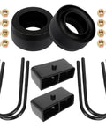 3 Inch Front And 2 Inch Rear Leveling Lift Kit For Ram 2500 2011 3500 2011 Dodge Ram 1500 2002 2008 Ram 2500 2003 2010 Ram 3500 2003 2010 Off Road Ready Easy Install Durable Steel Construction parts including spacers, U-bolts, and nuts