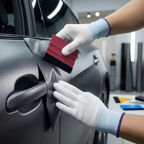 Using Vinyl Wrap Heat Gun Kit For Car Wrap And Window Tint Includes 110V 1800W Heat Gun Plastic Squeegees Magnetic Holder Gloves And Smoothing Tools