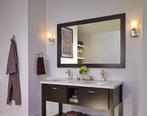 Brushed Nickel Double Robe Hook For Bathroom And Kitchen Walls A Durable Wall Mounted Metal Towel Hanger featuring a modern bathroom setup