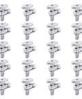 Pack Of 20 One Quarter Turn Angle Stop Valves For PEX Systems Three Eighths Inch OD Compression To Half Inch PEX Chrome Plated Lead Free Brass