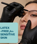 Solid Black Nitrile Gloves One Hundred Count Large Heavy Duty Powder Free Latex Free Badass Utility Gear For Kitchen Hacks Tool Repair And Tattoo Work To Handle Any Daily Grind Smooth And Quick, applied during eyebrow shaping.