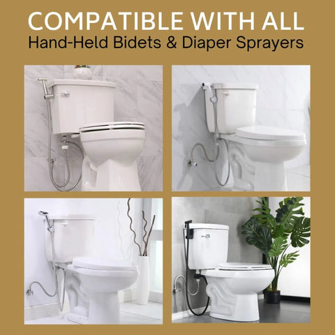 47 Inch Stainless Steel Bidet Hose Replacement Kit With Brushed Nickel Finish for various hand-held bidet setups