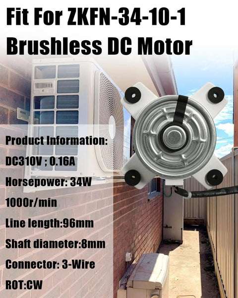 Brushless DC Air Conditioner Motor Replacement With Variable Frequency Control 310V 34W 0.16A 1000 RPM near AC unit