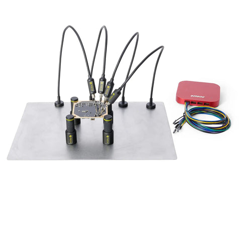 Hands Free PCB Probe Kit With Four SP10 Probes And Test Wires For Fine Pitch Components No Soldering Required on base plate