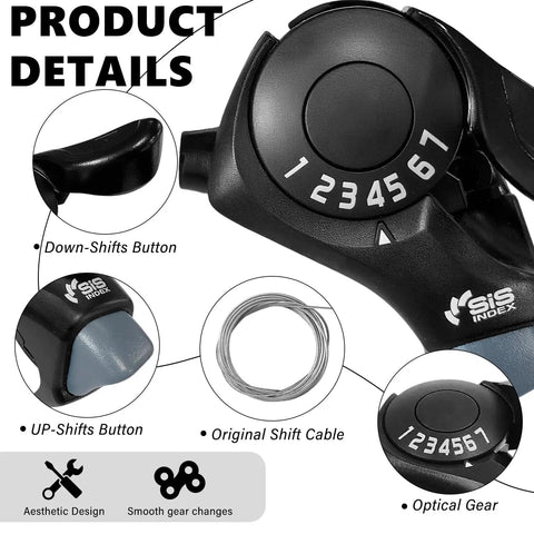 7 Speed Bike Shifter Right Handle Trigger For Mountain City Road Folding Bikes SL TX30 7R with gear indicators and buttons