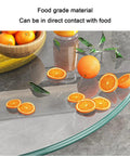 Tempered Glass Lazy Susan Turntable Large Capacity For Family Dinners And Party Night Eats, oranges on 8mm glass surface
