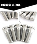 5 Piece Wheel Stud Repair Set, Tough As Nails Steel Lug Bolts, close-up view showing M12x1.5 threads and heads.