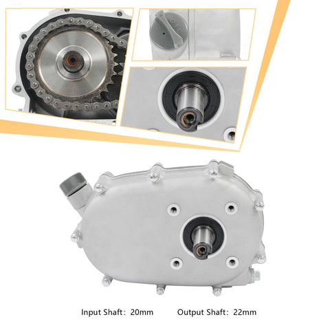 2 To 1 Gear Reduction Box With Clutch For Honda GX160 GX200 Five Point Five HP Engine, showing aluminum alloy casing and shafts