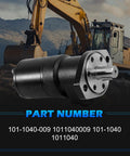 Hydraulic Motor For Eaton Char-Lynn H Series 1 Inch Shaft Diameter With 1/4-20 UNC-2B Thread Woodruff Key And NBR Seal Replacement Part displayed in front of heavy machinery.