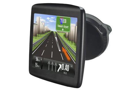 Portable GPS Navigator With Lifetime Maps And No Fuss Free Updates 5 Inch Screen Slim Design Fold And Go EasyPort Mount