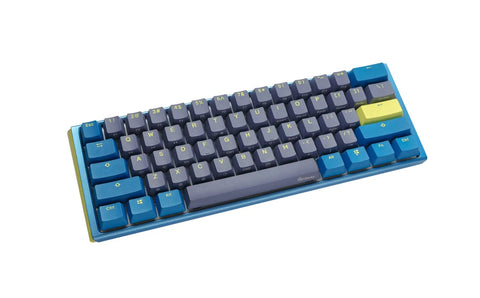 Kickass Sixty Percent Compact Mechanical Keyboard With Hot Swappable Top Tier Keys And Double Shot PBT Keycaps Dual Layer Sound Dampened Construction Plus Custom RGB Lighting For Daily Typing And Gaming Vibes That Totally Slam angled view showcasing vibrant keycaps and compact design.