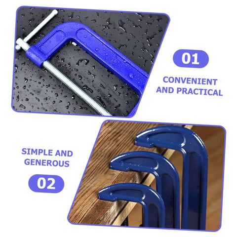 4 Inch Thickened G Clamp With Quick Release For Woodworking And DIY Projects Heavy Duty Metal C Clamp in blue, wet surface