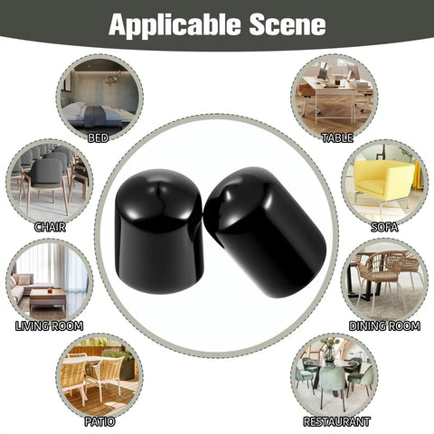20 Pack Three Quarter Inch Rubber End Caps And Plugs For Metal Tubing Black Vinyl Protective Caps next to applicable scene options