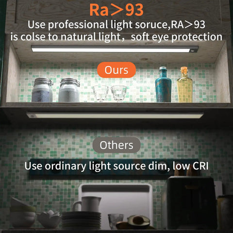 Comparison of motion sensor closet lights wireless under cabinet no fuss night lights kit with magnetic strip and ordinary lighting
