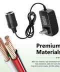 Top Shelf 120V To 12V 24W Ac Dc Converter Adapter Swaps Wall Outlet Power For Your Favorite Ride Ready Car Tools Like Tire Inflators Or Mini Coolers Without Breaking A Sweat, showing power adapter and cord.