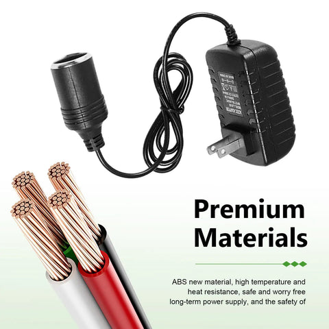 Top Shelf 120V To 12V 24W Ac Dc Converter Adapter Swaps Wall Outlet Power For Your Favorite Ride Ready Car Tools Like Tire Inflators Or Mini Coolers Without Breaking A Sweat, showing power adapter and cord.