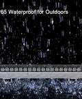 36W RGB Wall Washer Light IP65 Waterproof Outdoor LED Strip in rain, showcasing water resistance for bridges, hotels, mega bars.