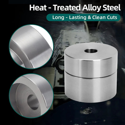 Heat-treated alloy steel die from Coin Ring Making Kit with Four Piece Punch and Die Set Self-Centering Metal Hole Punch Tool Kit