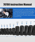 Tap Socket Set With Magnetic Sockets 11 Piece Kit Pro Grade For Tap And Die Use displayed in instruction manual