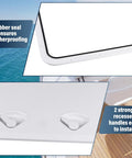 Detail of Heavy Duty ABS Marine Deck Hatch Built Tough For Weekend Warriors and Captain Crews with rubber seal and handles.