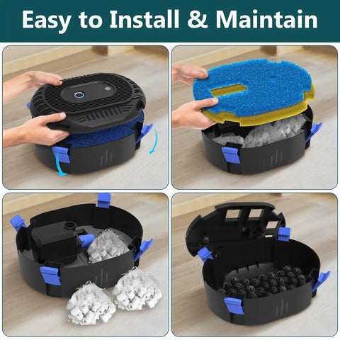 Plug And Play Pond Filter With Pump Fountain Kit 400 GPH Three Spray Patterns Bell Volcano Daisy Water Feature