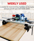 Router Sled For Flattening Slabs Three Axis 48 Inch Height Adjustment System setup on wooden table
