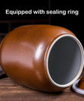 Food Grade Moisture Resistant Large Ceramic Grain Bucket With Airtight Locking Lid Keep Your Favorite Flours Teas And Coffee Beans Freaking Fresh For Modern Pantry Storage Solutions with inner sealing ring