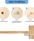 Step-by-step installation guide for 104 Piece Nickel Plated Shelf Support Pins for Kitchen Cabinets Bookshelves and Closets.