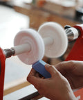 Using Woodworking Lathe Buffing System Two Step 4 Inch Wheel Buffing Mandrel with MT2 Morse Taper Mounts for polishing