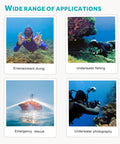 Mini Scuba Tank 1.9L Portable Lung Tank For Adult Divers in use for entertainment diving, underwater fishing, rescue, and photography.