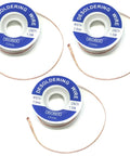 Desoldering Wick Pack Of 3 Spools, 2.5mm Wide, 5 Feet Each, Copper Braided Desoldering Wire For Quick Solder Removal