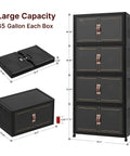 Stackable Storage Bins With Lids And Lockable Cabinet 720 Quart Capacity Foldable Storage Boxes With Doors And Wheels