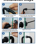 Installation steps for 8 Inch Center-To-Center Shower Door Handle 304 Stainless Steel Back-To-Back Glass Pull for Frameless Sliding Bathrooms.