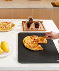 Crazy Crispy Pizza Steel Plate 20 By 14 By Three Eighths Inch Thick For Oven Or Grill Preseasoned Carbon Steel, tabletop view