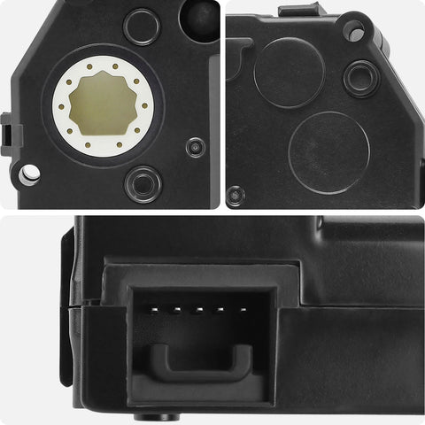 Close-up of Main HVAC Air Door Actuator Replacement for Toyota Land Cruiser 2013 2017 and Lexus IS Series 2014 2017 RC200t RC300 2017 2022 Mode Control Aftermarket Easy Install Plug And Play Component showing connector and housing details.