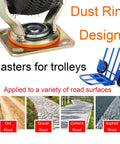 Heavy Duty Pneumatic Caster Wheels Set Of 4 With Brake And Swivel Options 10 Inch close-up view showing dust ring design and steel hub.