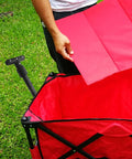 Beefy Adjustable Heavy Duty Wagon Cart Pull Handle From 18 To 27.6 Inches Telescoping Replacement Handle For Folding Carts Easy Install For Outdoor Camping Trolleys And Wagons on red wagon