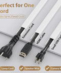 Image of One Cable Cord Hider Kit 102-Inch Paintable Wall Wire Concealer For HDMI Ethernet USB Speaker Wires showing cable types.