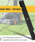 61 Inch Lawn Mower Blades Set For Scag Ferris Bad Boy Mowers Provide Clean Precise Cuts Replace 5020842S 15208425S 48111 481708 Beefy Pro Grade Replacement Blades