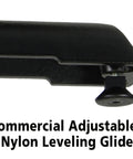 Commercial adjustable nylon leveling guide for 30 By 60 Inch Rectangular Cafe And Break Room Table With Gray Granite Top And Black T Bases