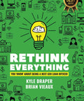 Book cover of 'Rethink Everything,' green background with tech icons, light bulb illustration, next gen loan officer theme.