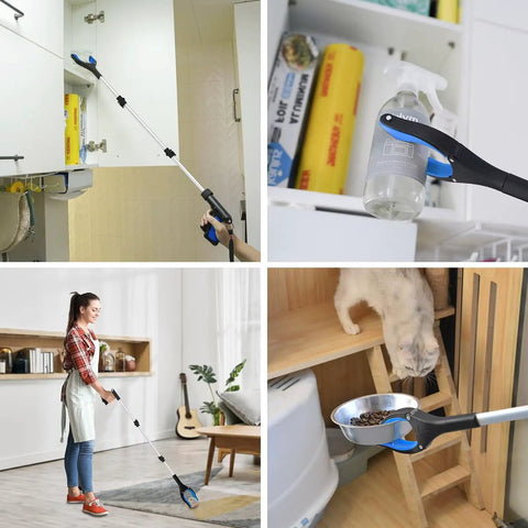 43 Inch Reacher Tool With Foldable Design And 360 Degree Rotating Jaw Dual Magnets Extra Long Grabber For Seniors Trash Picker Upper Extension Easy Grip Mobility Aid For Post Surgery And Everyday Tasks